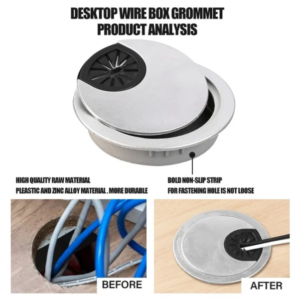 Plastic Desktop Cable Hole Cover